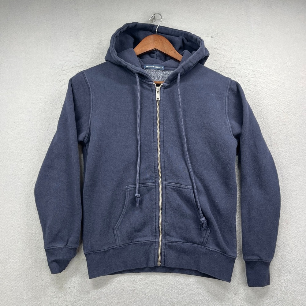 Brandy Melville Full Zip Hoodie Womens OS Navy Blue Christy Oversized Jacket